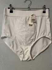 NOS 90s BALI White Nylon Panty Brief Shaper Girdle Firm Control 8350 Sz L/XL