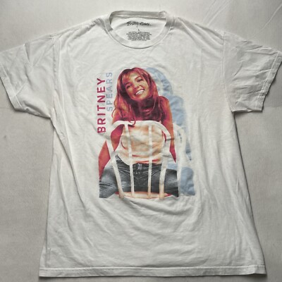 Britney Spears 2022 Adult T-Shirt White Short Sleeve Size Large