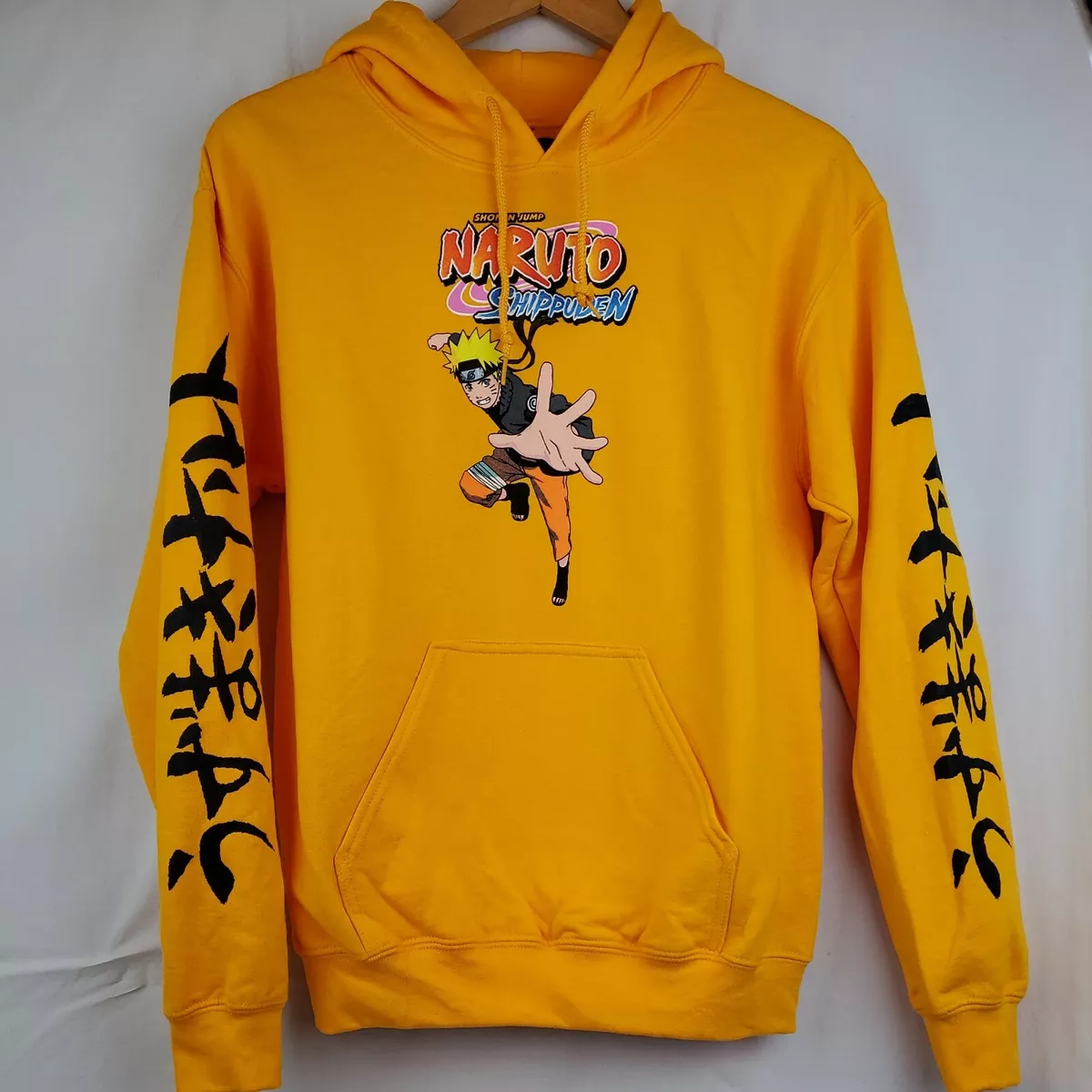 Naruto Shippuden Shonen Jump Yellow Hoodie Size Medium 20th Anniversary