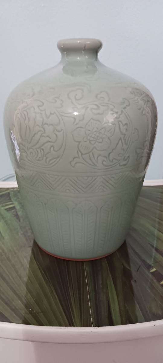Vintage Chinese Porcelain Ming Style Celadon Vase Circa 1900s | eBay
