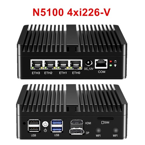 Firewall Soft Router N100 J6413 N5105 4x Intel i225 i226 2.5G LAN NVMe Fanless - Picture 30 of 30