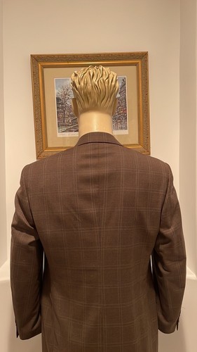 CANALI FOR BLOOMINGDALES' SPORT COAT/BLAZER BROWN PLAIDS 2 BUTTONS SIZE IT 50R - Picture 5 of 12
