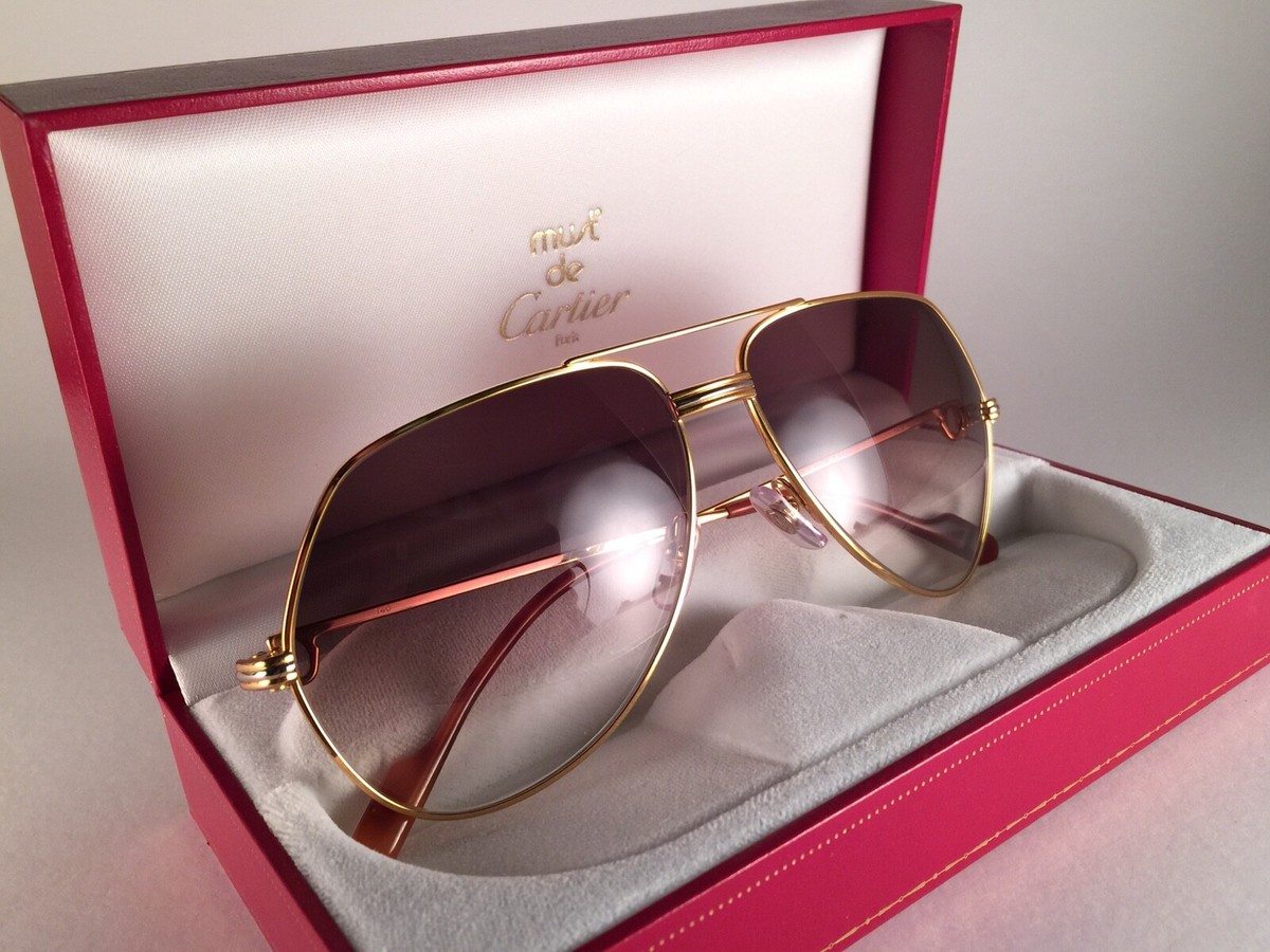 VINTAGE CARTIER VENDOME MEDIUM 56MM BROWN LENS SUNGLASSES VINTAGE CARTIER VENDOME MEDIUM 56MM BROWN LENS SUNGLASSES