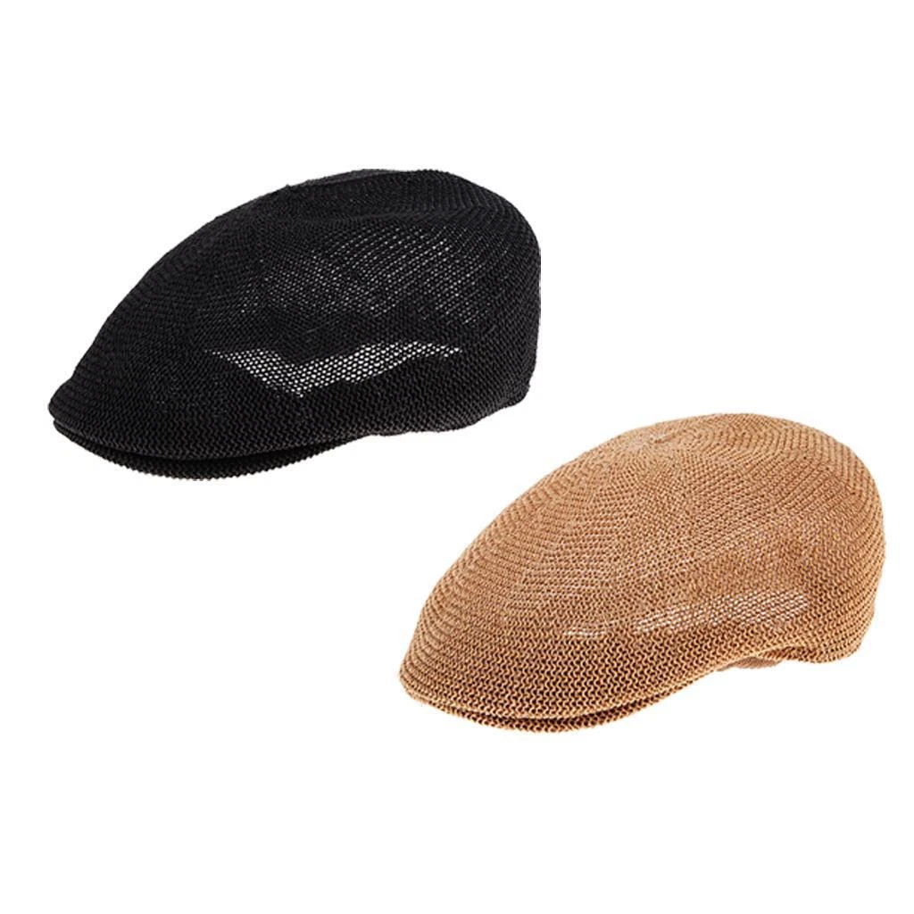 Men Breathable Straw Sun Hat Newsboy Peaked Ivy Cabbie Flat