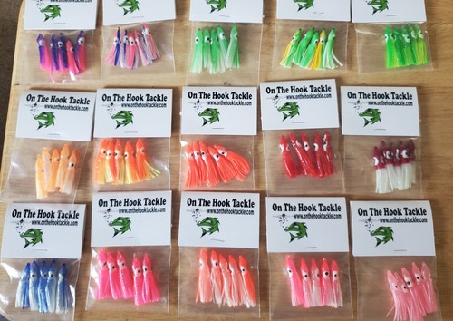 50pcs Brown Orange Squid Skirts - 4-3/4 Inch Fishing Lures For Saltwater & Freshwater