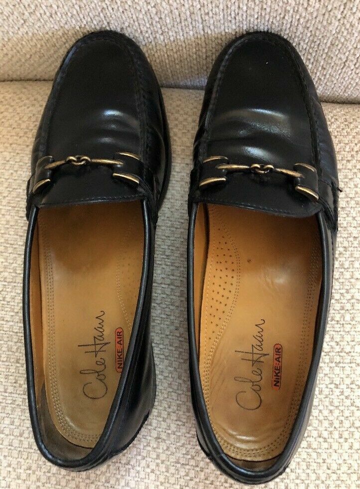 COLE HAAN Black Leather Loafers NikeAir - Men display picture 3