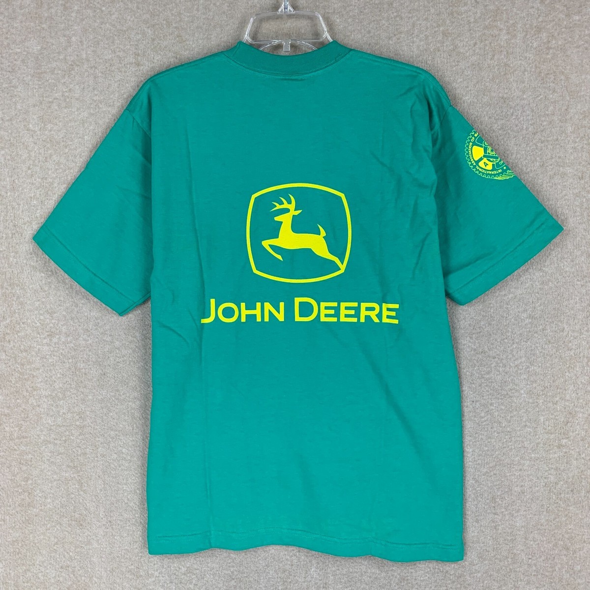 John Deere T Shirt M Horicon Works WI IAM Green Crew Neck Work Tractor Farm