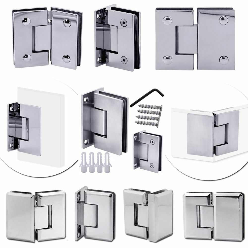 Edelstahl Glasscharnier Glashalterung Glastür Scharnier 90° 135° 180° Dusche Tür eBay