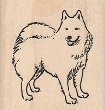 Panting Dog Rubber Stamp 2 x 2", Cute Dog, Dog Stamp