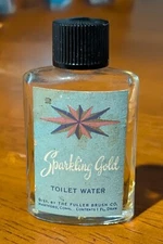 Vintage Sparkling Gold Toilet Water by Fuller Brush Co. 1 Fl, Used, 50 Full