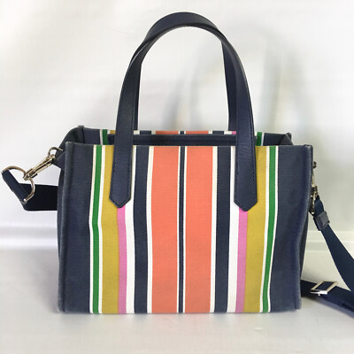 即発★KATE SPADEケートスペード素敵KITT STRIPE MEDIUM SATCHEL Kate Spade New York Kitt Stripe Medium Satchel Multi Cotton