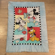 Vintage Disney Baby Blanket Mickey Minnie Mouse Pluto babies