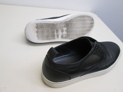 EUC Trendiano Slipon 9 Black Leather laceless shoes loafers stars 3152518050-JY