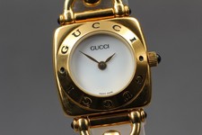 [N COMME NEUF] Montre Vintage Femme Gucci 6300L Horsebit 22mm Cadran Blanc Qz Or