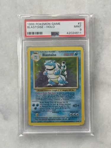 1999 Base Set Unlimited Blastoise Holo Pokemon TCG 2/102, PSA 9 MINT