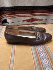 Vintage Salvatore Ferragamo Boutique Loafers 8B Gold Bit Italy