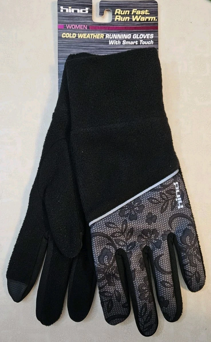 HIND Fleece Cold Weather Smart Touch Running Gloves S / M & Fits L Comfortably