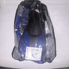 Blue/Black Snorkel Set w/ Mask, Snorkel Fins, Mesh Bag, One Size.