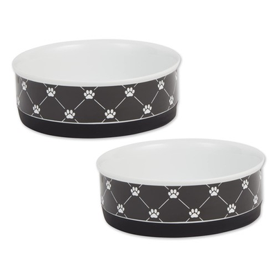 #ad #ad Medium Pet Feeder Set of 2 Black Ceramic Bowls Non Skid Easy Clean 1.5 Cups $23.79