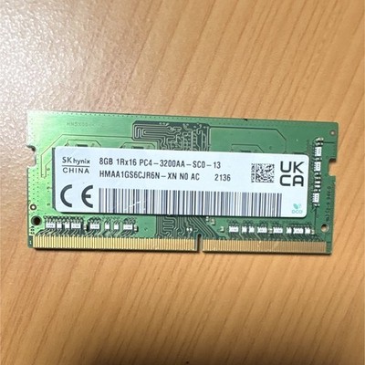 SK hynix 8GB DDR4 SO-DIMM PC4-3200AA 260-Pin Unbuffered HMAA1GS6CJR6N-XN
