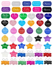 Personalized Aluminum Dog Tag, Custom Engraved Pet ID 10 Colors