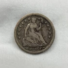 1854-P 'VP-001' Error Seated Liberty Half Dime H10C Semi Key Date Silver Coin