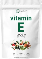 Vitamina E 1000IU, promueve la función de la piel, antioxidante e inmune