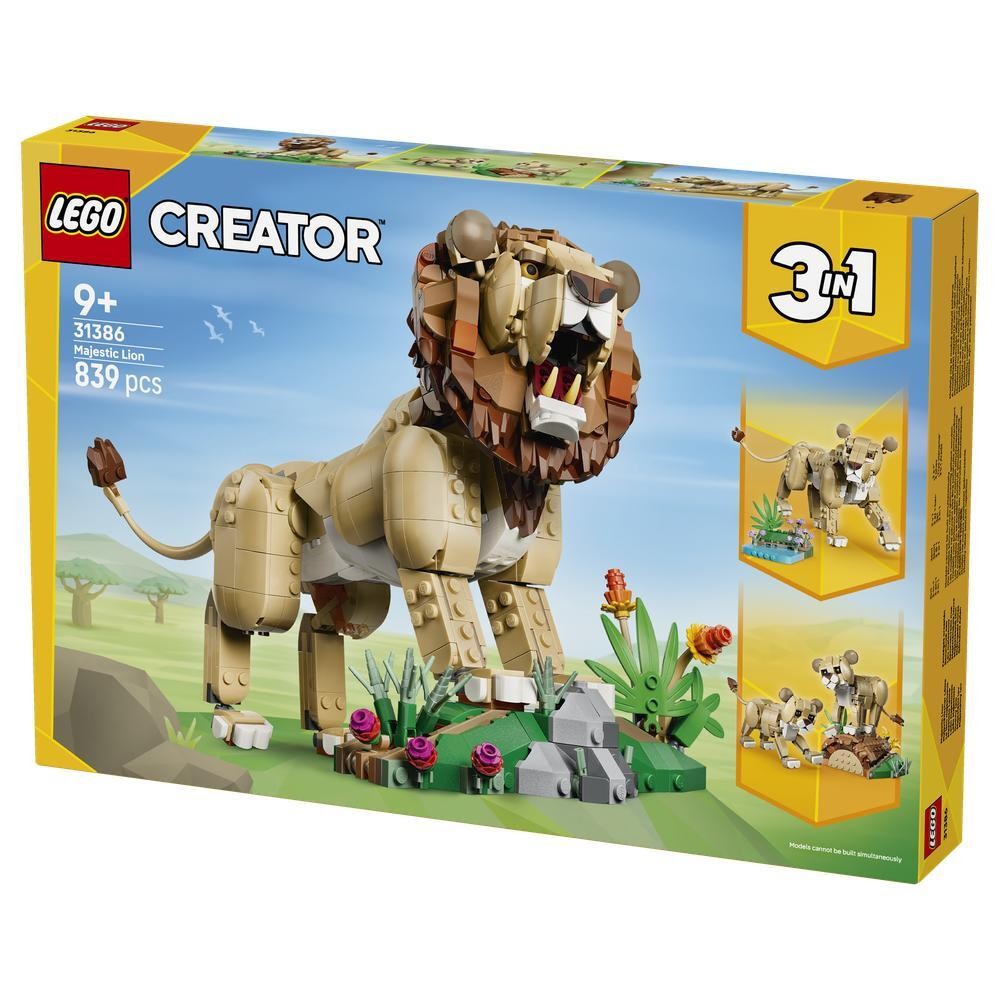 LEGO Creator 3 in 1 Wild Animals Majestic Lion Set 839 Pieces 31386 - Image 3