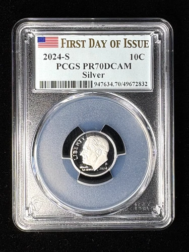 2024 s silver proof roosevelt dime PR70DCAM FIRST DAY OF ISSUE