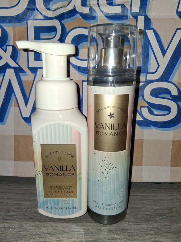 Bath & Body Works VANILLA ROMANCE Fragrance Mist AND Foaming Hand Soap  Set of 2