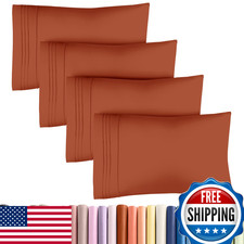 Queen Pillow Cases Set of 4 - Ultra Soft Hotel Quality Covers - Wrinkle, Fade Re
