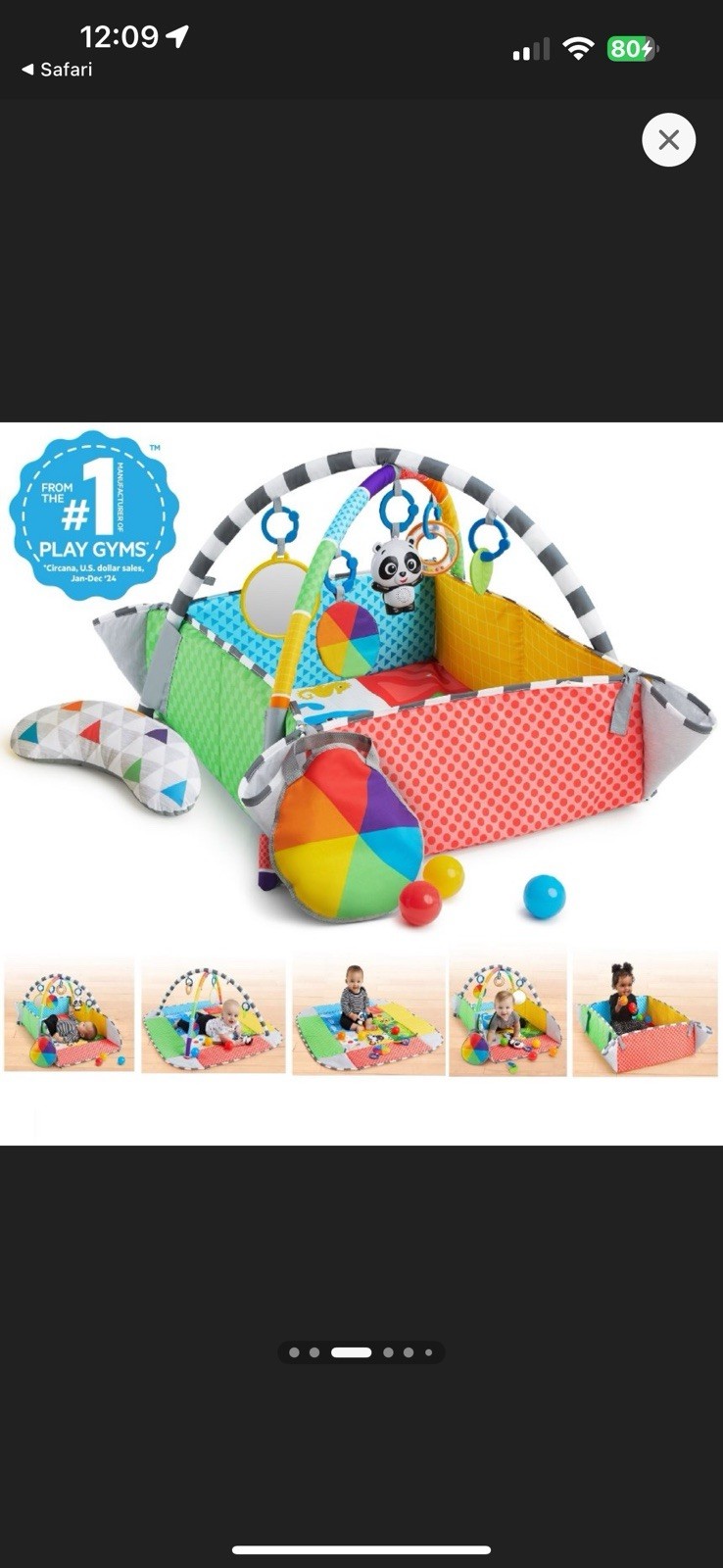 BABY EINSTEIN PATCH'S PLAYSPACE ACTIVITY MAT & BALL PIT GYM 
