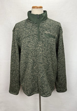 Eddie Bauer Heather Green 1/4 Zip Pullover Fleece Sweater Men's Size 2XL