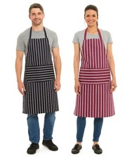 Stripe Butcher Aprons for Women and Men with Pocket Kitchen Cooking Catering BBQ