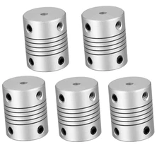 5Pcs Aluminum Alloy Shaft Coupling Flexible Coupler Motor Connector Joint (3Mm t
