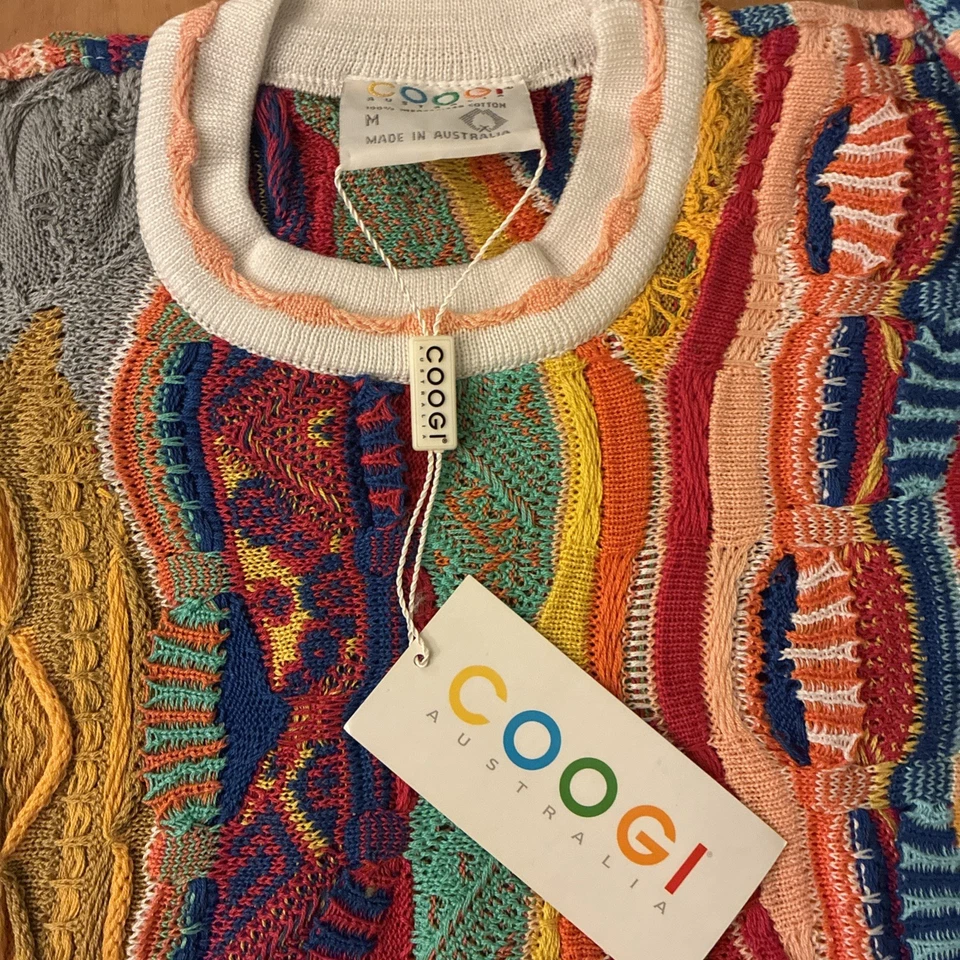Vintage NEW Unworn COOGI 3D Australia Pullover Sweater 74095 Multi Cotton Mens M - Image 2 of 4