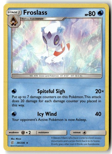 Froslass 38/236 Holofoil - SM - Unified Minds - PTCG - LP