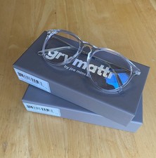 2pack Gry Mattr DESIGNER READERS Clear Frame GENUINE Blue Light Blocking Glasses
