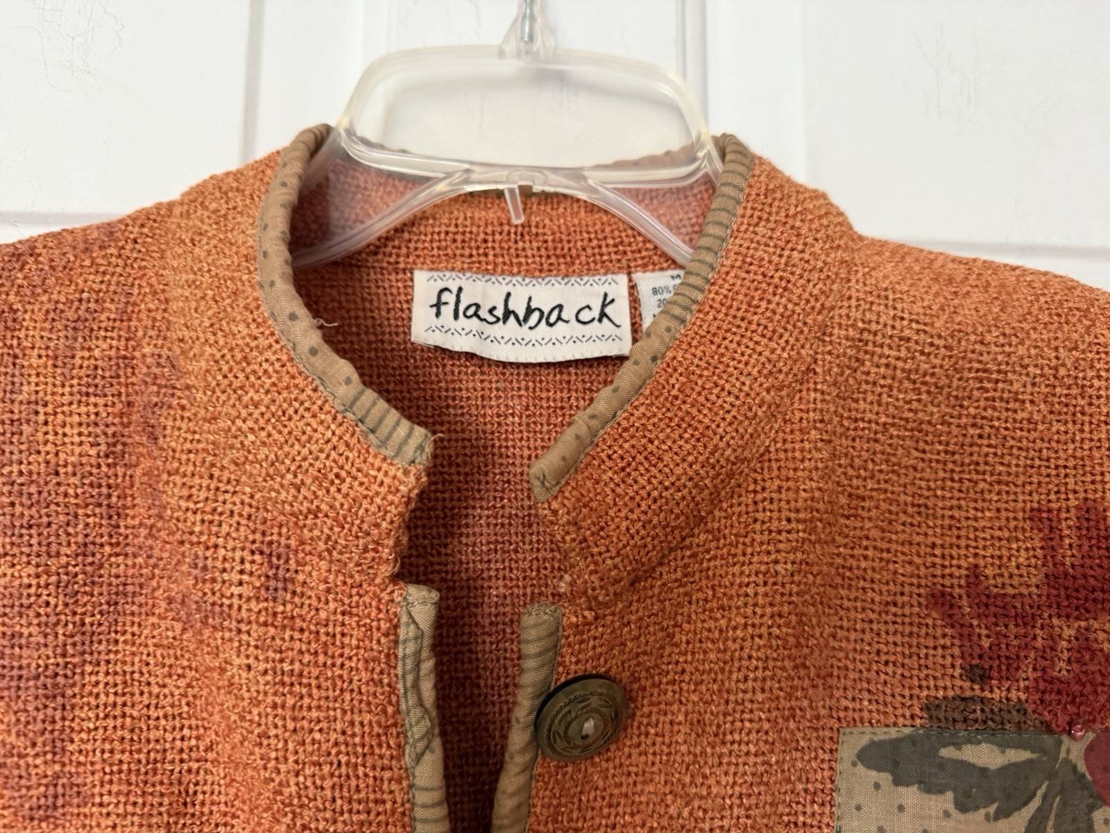 Flashback Orange & Tan Floral Patchwork Vintage J… - image 10
