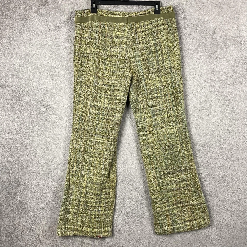 Calça social Classiques Entier feminina 14 verde seda tweed forrada zíper lateral - Imagem 4 de 4