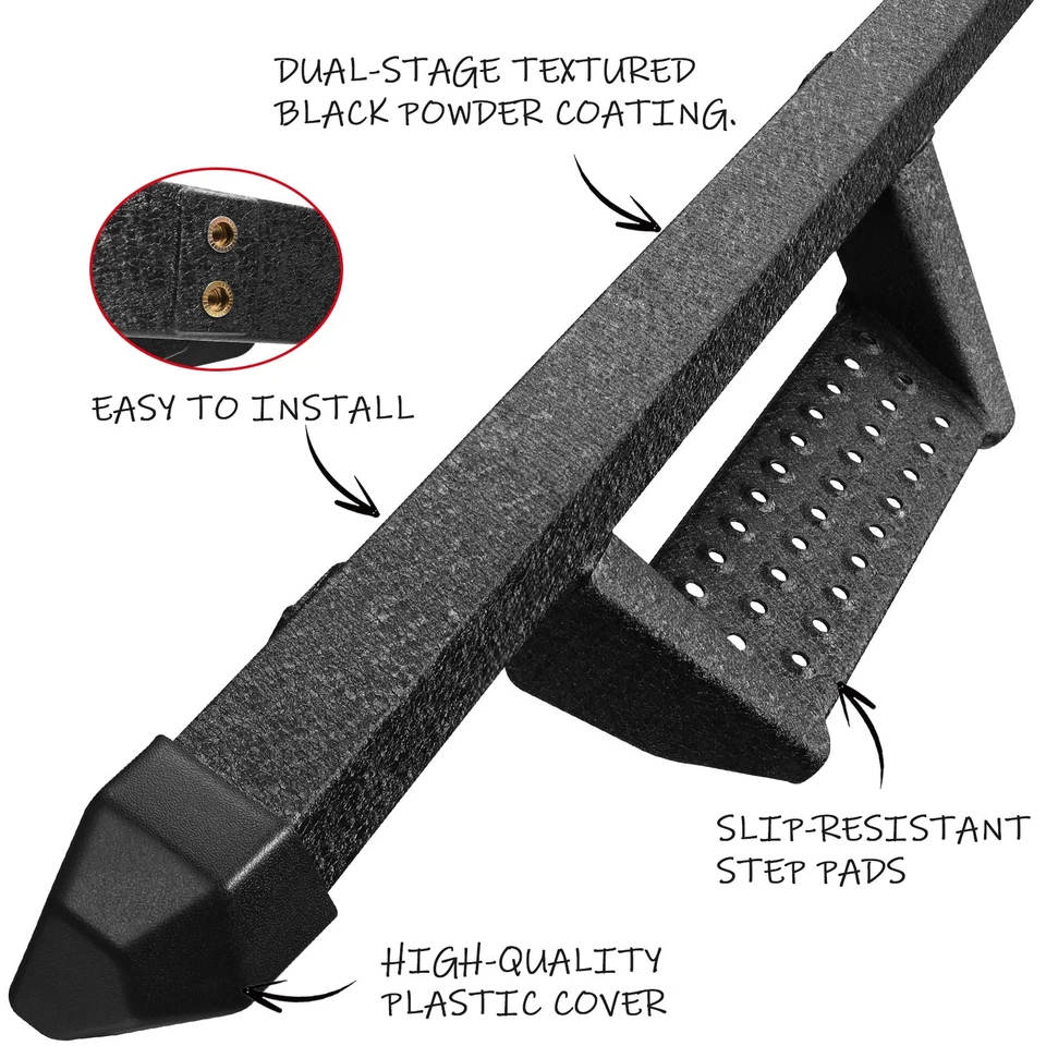 For 04-25 Nissan Titan Crew Cab 3" Running Boards Nerf Bar Drop Step Board BCKA Foto 3 de 4