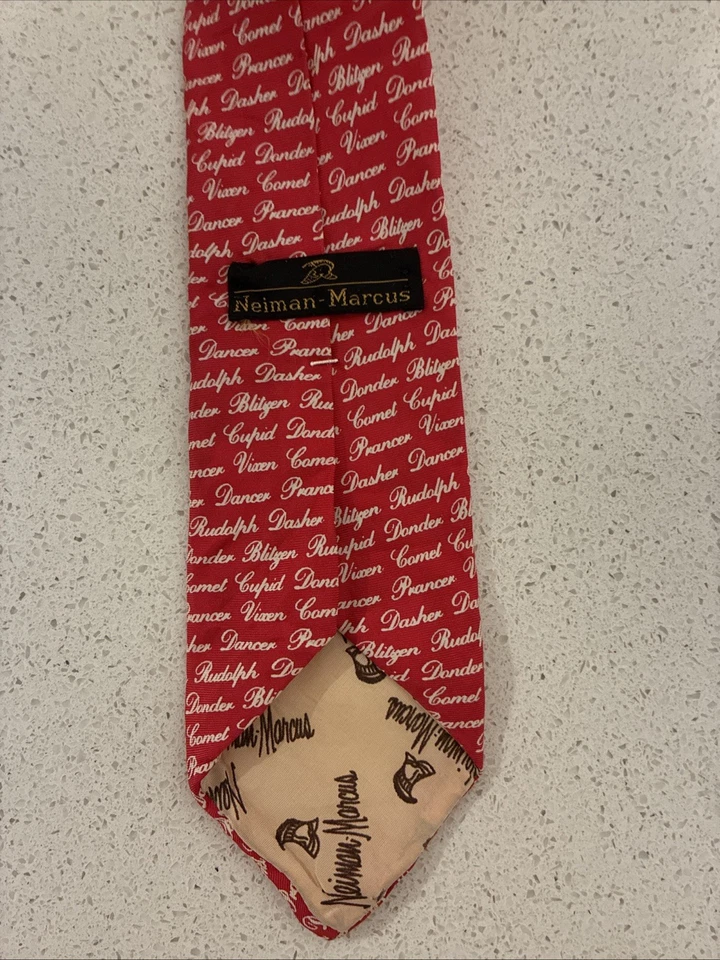 МУЖСКОЙ ГАЛСТУК NEIMAN MARCUS REINDEER RUDOLPH VIXEN РОЖДЕСТВО - Изображение 3 из 4