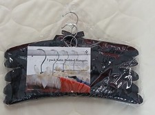 5 New Black Satin Padded Hangers set