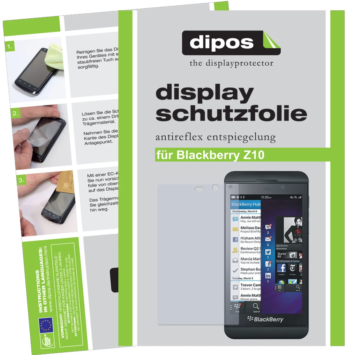 Film Protection écran Anti-UV Et Anti-rayures Pour Blackberry Q10 - Transparent, Facile à Poser