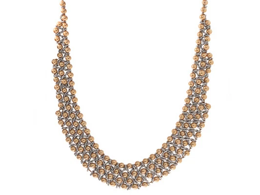 Sofisticado Collar Acero Inoxidable Perla Concha Color Dorado Redondo Foto 2 de 3