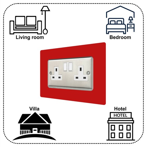 Enchufe interruptor de luz de pared protector de placa de acrílico envolvente de doble toma hágalo usted mismo - Imagen 34 de 101