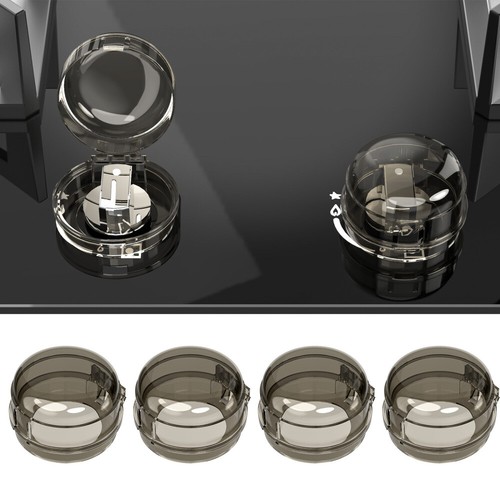 6 Pezzi Copri Pomello Fornello Gas Cucina Protezione Sicurezza Bambino Nero