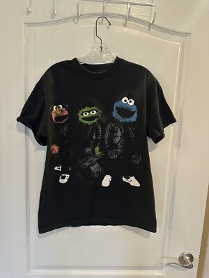 Sesame Street RUN DMC Parody black T-Shirt unisex size medium
