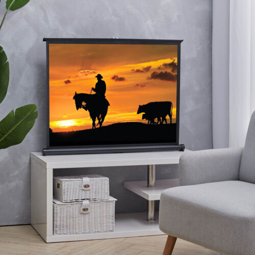 40/50inch Portable Projector Screens Home Easy Manual Pull Down Table Screen 4:3 - Picture 3 of 16