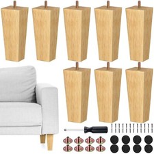 Set Of 8 Furniture Legs 6 Inch Square Solid Wood Couch Legs Replacement Sofa Leg